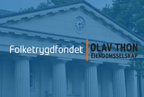 Selskapslogoer til Folketrygdfondet og Olav Thon Eiendomsselskap